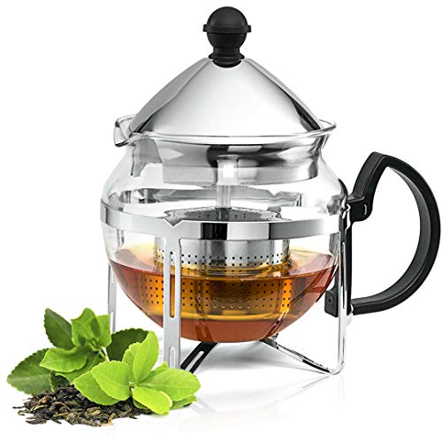 Chef's Star Functional Infuser Tea Maker - Premium Stainless Steel Tea Infuser - Heat Resistant Glass