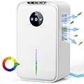 Deumidificatore 2200ML Deumidificatore Casa Portatile Con Tubo di Scarico,Sonno Silenzioso Timing 8/12/24H Luci LED 7 colori Spegnimento Automatico,Per la Casa,Bagno,Cabina Armadio,RV