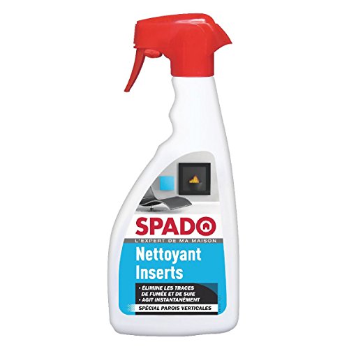 SPADO - Nettoyant insert et Poele à bois - Dissout la suie, la fumée, les goudrons - Sans soude ni acide - Ne coule pas - Agit en 5min - compatible contact alimentaire - 500 ML - Fabriqué en France