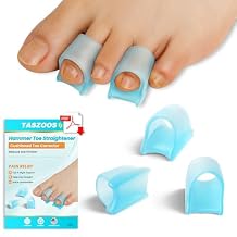 Hammer Toe Straightener Corrector for Women & Men - Gel Hammer Toe Straightener - Toe Splints - Realign Bent, Curled, Crooked, Claw, Hammer Toes - 3 Different Sizes S/M/L -6pcs Blue