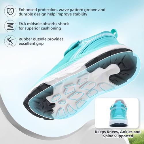 Boys Girls Kid Orthopedic Arch Support Walking Shoes: LightWeight Plantar Fasciitis Supportive Cushion Kids Sneakers, Comfortable Durable Foot Pain Relief Outdoor Walking Shoes Celeste Little Kid 3.5 by OrthoComfoot - Image 7