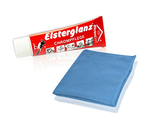 Helmecke & Hoffmann * Elsterglanz Chrom-Pflege Tube 40 ml + Mikrofaser-Tuch | Das Original aus Deutschland