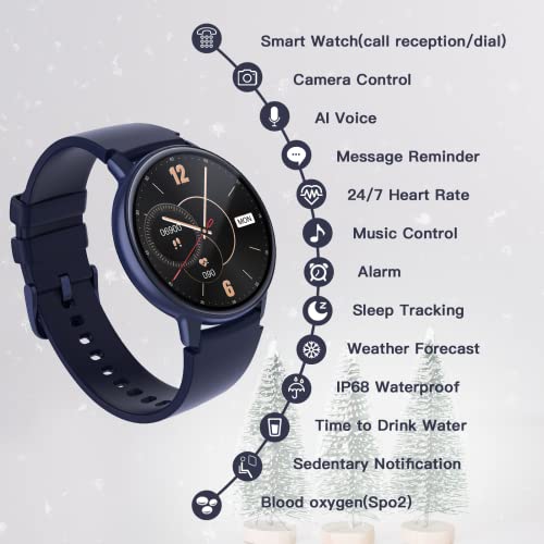 Smart Watches For Men Women With Answer/Make Calls, 1.3" Hd Full Touch Smartwatch For Android/Ios Phones, Ip68 Waterproof Fitness Watch With Heart Rate/Blood Oxygen/Sleep Monitor, Ai Control Call/Text #TOP1
