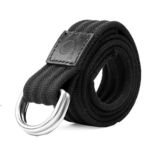 Men's Canvas Belt Military Belts Double Dring Buckle Casual Webbing Belt