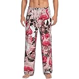 Tissu : le pantalon de pyjama pour homme imprimé floral flamant rose est fabriqué à partir de 95 % de polyester et 5 % d'élasthanne, notre pantalon de pyjama vous offre un confort pur dès que vous les glissez. Le tissu doux et respirant rend ce pantalon idéal pour toutes les saisons et un vêtement d'intérieur incroyablement confortable pour se détendre à la maison.