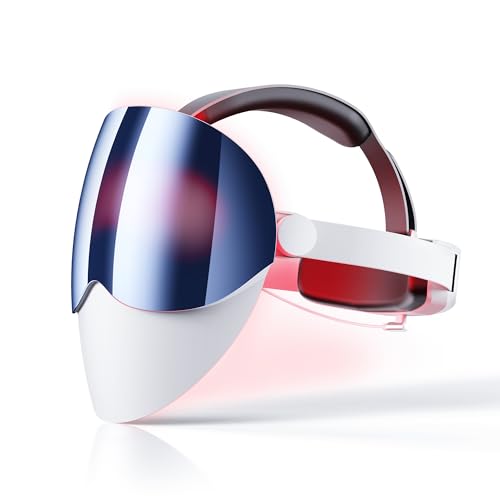 ASKMACH Red Light Therapy for Face, Truly Wireless LED Face Mask,Sapphire Blue