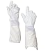Forest Beekeeping Premium Goatskin Leather Beekeeper's Glove with White Vent Long Canvas Sleeve with Elastic Cuff (M)