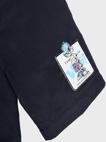 Image of KiddoPanti Boys Solid Cotton Woven Knee Length Formal Shorts