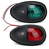 Keenso Yacht Navigationslicht Versand Signallampe 10-30V LED Navigationslampe Marine Anker Licht Boot Rot Grün(Schwarz)