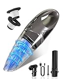 Jeagfen Handheld Vacuum Cordless, Rechargeable Car Vacuum Cleaner with Brushless Motor, Portable Hand Held Vacuum Suction Power, Mini Vacuum for Car, Home, Pet Hair, Office, Desk, Keyboards Grey
