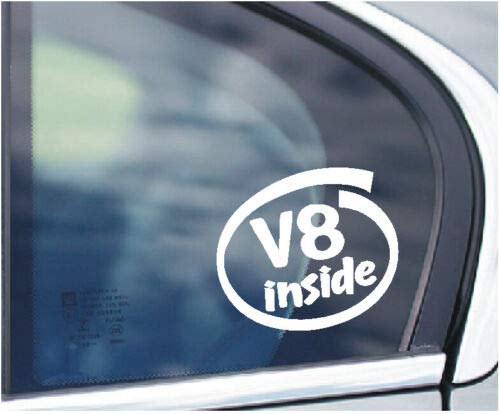 SCOOBY DESIGNS V8 INSIDE CAR WINDOW STICKER BOOT ENGINE COBRA VXR M5 MADE
