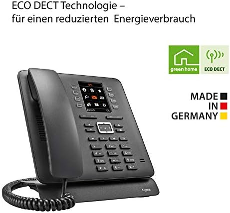Gigaset T480HX Office Telephone, Cordless DECT Desk Phone with Headset Connection, Hands-Free Function, Colour Display, Compatible with FritzBox, Black [German Version]