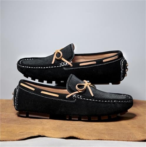 Mens Loafers Shoe Stitching Detailed Round Toe Suede Vamp Slip Resistant Comfortable Fashion Casual Slip-ons2
