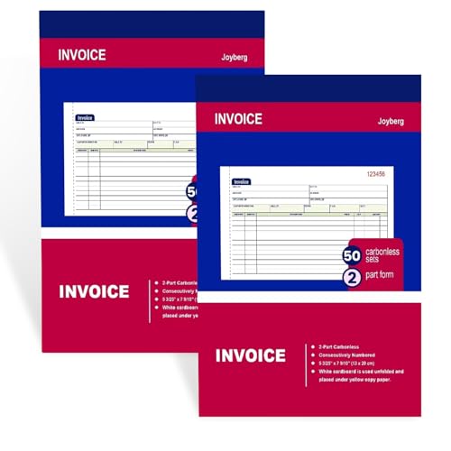 2 packs invoice book for small business 2-part carbonless 5-18x7-2932 receipt book for small business whitecanary invoice receipt book purchase order sales order50 sets per book