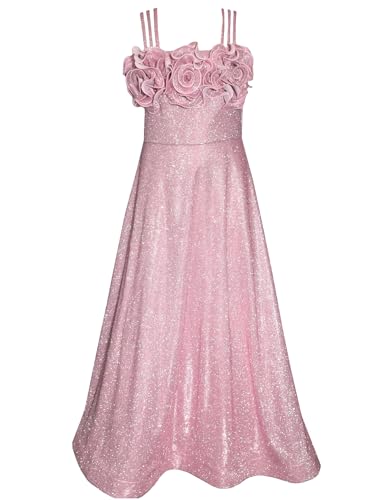 Bonnie Jean Girls Size 7-16 Sparkle Knit Rosette Bodice Ballgown
