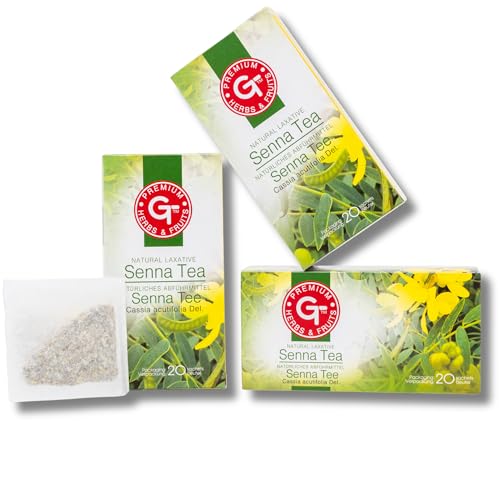 Premium-Senna-Teeblätter und Frucht-Abführmittel zur Linderung von Verstopfung Senna-Blätter Darmreinigung chinesische Ernährung asiatischer Slim-Tee Premium GT Früchte und Kräuter 3 Stück (60
