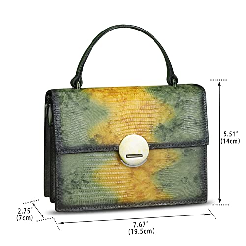 Image of Genuine Leather Satchel for Women Small Purse Vintage Handmade Top Handle Handbag Retro Designer Crossbody Phone Bag