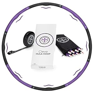 Clove ® Hula Hoop Reifen 1, 2kg für Erwachsene zum Abnehmen inkl. Tasche & Maßband | Hula-Hoop mit Massage Noppen ideal für Gewichtsverlust/Bauchformun... Training/Schildkröt Sport