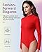 Liebster Women's Mock Turtle Neck Stylish Long Sleeve Top - Comfortable Body Suit Fashion Clothing Solaire Collection (Holiday Red,XX-Large)