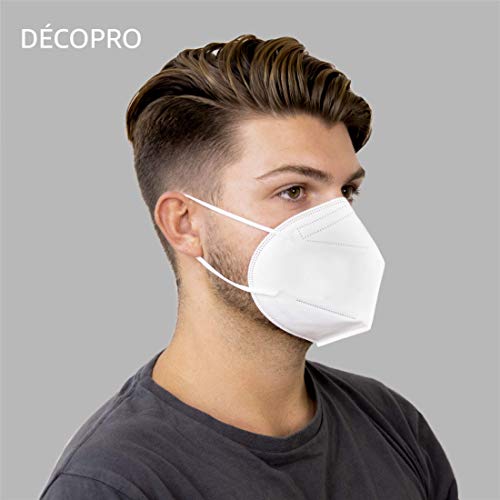 Pack Of 10 Disposable Face Masks Mouth And Nose Safety Protection, 5-Layer Filter Barrier/Manufactured For And Sold Exclusively By Decopro #TOP2