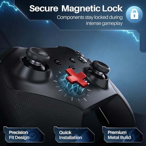 Image of TNP for Elite Controller Paddles Compatible with Xbox Elite Series 1, 2 & Core Controller - 5 in 1 Accessories Replacement Metal Stainless Steel Paddles Trigger & D-Pad Parts, Red