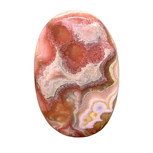 Rhodochrosite naturelle de collection cabochon ovale de prestige 46x29mm