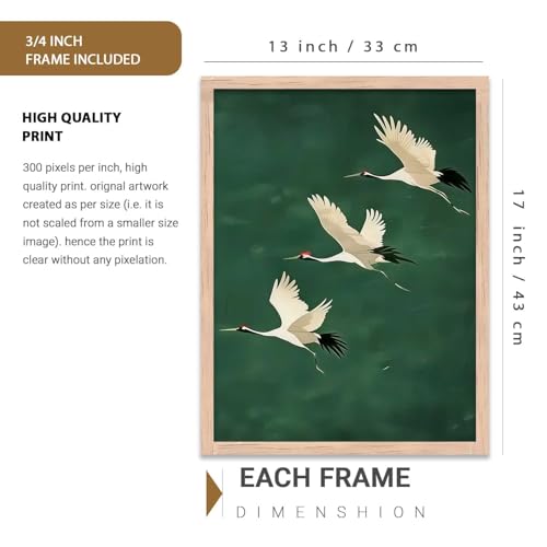 Image of kotart Home Decor Nature Art Painting Decorative Wall Art | Poster With Frame For Living Room Bed Room Hotel Wall Decor Digital Reprint Set of 3 (13X17 inch)