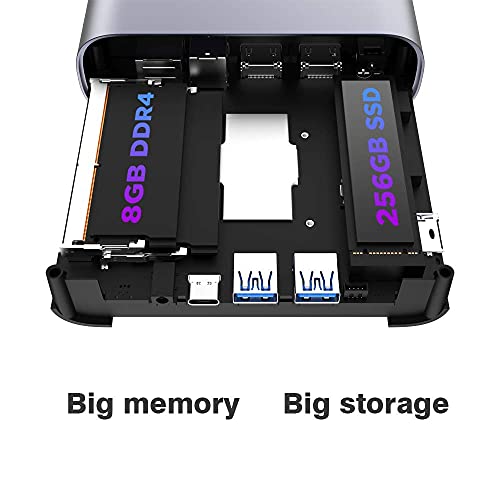 Mini PC Desktop Computer AERO 3 Windows 11 Pro | 8th Core i5-8279U (4C/8T,up to 4.10 GHz) | 8GB DDR4,256GB SSD | Dual 4K HDMI | Bluetooth 5.0 | 1000Mbps Ethernet | 4*USB3.0,1*Type C - Image 5