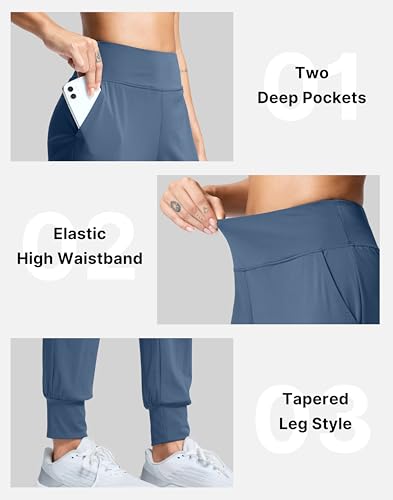 Image of SANTINY Women's Joggers Pants with Pockets Lightweight High Waisted Athletic Gym Workout Pants for Women Yoga Travel