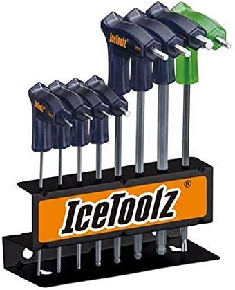 IceToolzPro Shop Hex/Allen and Torx Key Set 2-8mm, T25 with Wall Mount