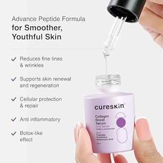 Cureskin Anti Aging Combo | Anti Aging Cream for Women | Collagen Boost Hyaluronic Acid Serum for Face | Under Eye Cream for Men and Women | Dark Circles Removal