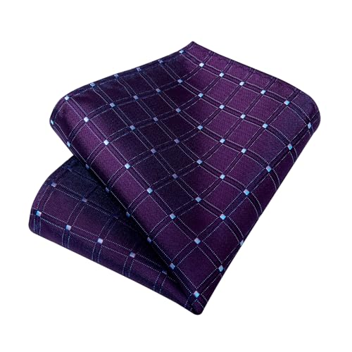 Image of DiBanGu Mens Silk Necktie Solid Color Tie and Pocket Square Cufflink Tie Clip Set Woven Plain Ties for Men Wedding Party