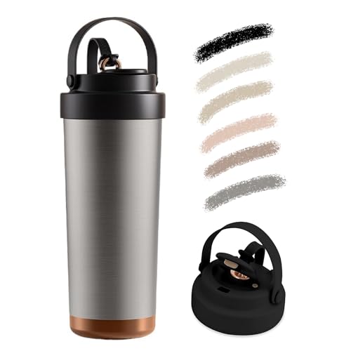 OULOVECOストロー付きタンブラー セラミック内胆 容量750ml 保温保冷 真空断熱 直飲み+ストロー 二重飲用設計 こぼれない蓋付き 携帯便利 オフィス アウトドア