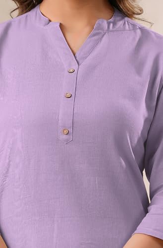Image of Janasya Women's Cotton Solid Straight Kurta