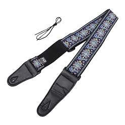 FAVOMOTO 1Pc Sangle De Guitare Ceinture En Cuir Guitare Classique Sangles Réglables Guitare Classique Coton Ceinture De Guitare Guitare Accessoires Coton Sangle De Guitare Broderie - Les Beatles, Paul McCartney, John Lennon, RIngo Starr, George Harrison