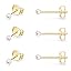3 Pairs-White Pearl Earrings-Gold