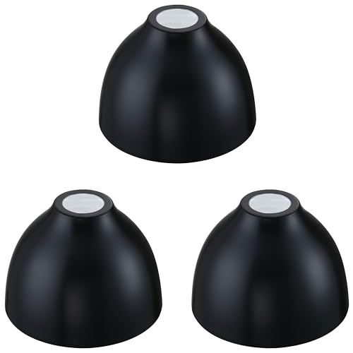 Image of Industrial 6.5 inch Metal Drum Replacement Shades,1.6 inch Fitter Opening for Threaded Medium Base Socket,H5 inch*D6.5 inch Black Finish 3 Pack