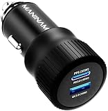 MANINAM Metal USB C Car Charger, [73W Turbo] Type C Car Charger, 2020 PPS Latest Tech Adapter, [55W PPS] Full Fast Charge for Samsung S20 Note 10 Plus, 45W PD MacBook, Any USB C Laptop Tablet Phone
