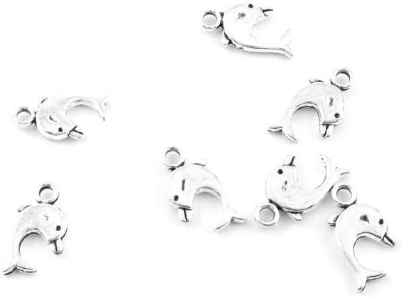Jewelry Making Charms Retro Silver Tone for Necklace Pendant Bracelet Findings Vintage Bijoux Breloques Bulk P4XH3 Dolphin