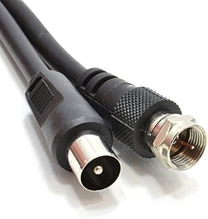 kenable Coaxial Satellite to TV Aerial Cable F type Plug to RF Fly Lead RG59 1m White [1 metres]