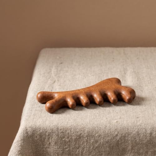 TEMPNAP Ergonomiczny Drewniany Masażer Do Skóry Głowy z Wygodnym Antypoślizgowym Uchwytem Składany Ręczny Grzebień Do Masażu Skóry Głowy i Spa Przenośny i Biura