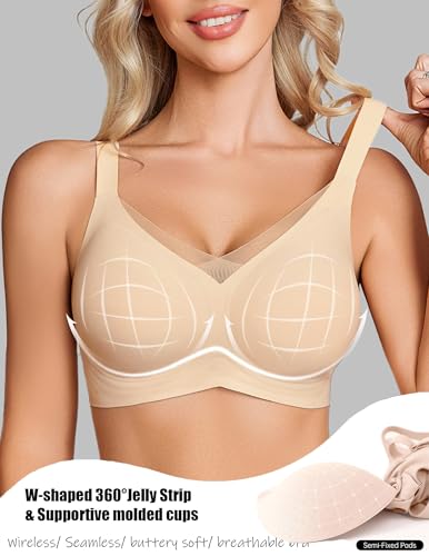 Avidlove Womens Seamless Bras No Underwire V Mesh Comfort Bralette Full Coverage Push Up Everyday T-Shirt Bra3