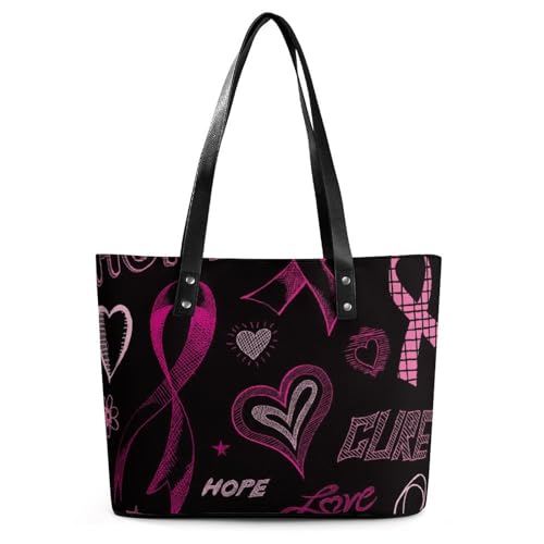 CWECVWE Large Leather Tote Bag, Capacity Satchel Casual Shoulder Shopping