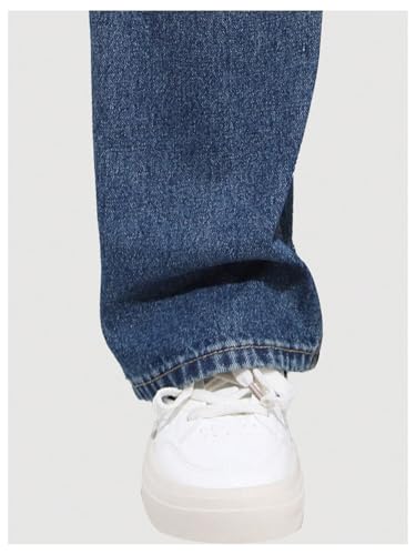 WDIRARA Girl's Wide Leg Baggy Jeans Sparkly Rhinestone Elastic Waist Denim Pants with Pockets3