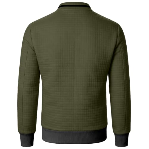 Lightweight Quilted Bomber Jacket Men Zipper Fall Jacket with Sleeve Pocket - image 6