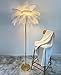 Produktbild YQGOO Federlampe Stehlampe Federn Lampe,Palm Tree Straußenfedern Stehlampen,1,6m Hoch 3 Farben Dimmbar,Wohn/Schlafzimmer mit Knopfschalter Dekorbeleuchtung(White)