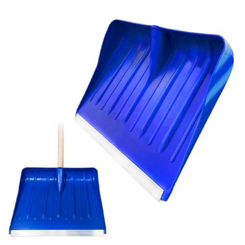 CRISALIDE® Badile in ABS Blu con Bordo in Metallo – Pala Professionale Leggera e Resistente per Neve, Terra e Detriti – Lama in Alluminio Anti-Urto – Manico non incluso