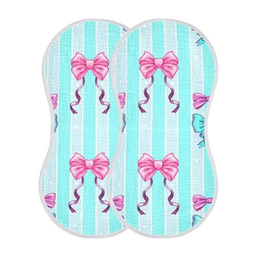 xigua Blue Bows Baby Burp Cloths for Newborn Boys and Girls 1 Pack, Soft & Absorbent Cotton Baby Burp Cloth, Baby Washcloths, Newborn Towel, Burp Rags2