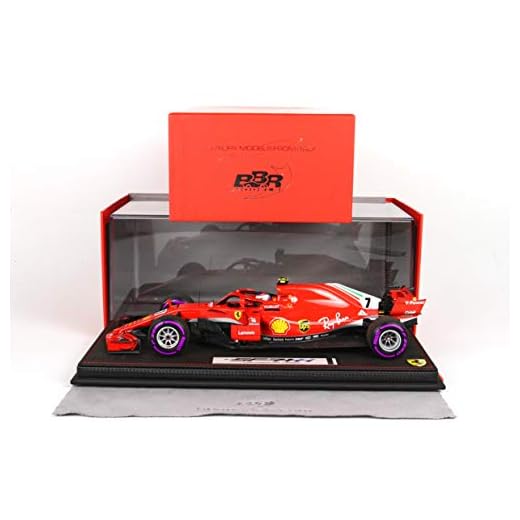 BBR Models BBR181807CANSR - Ferrari SF71-H Kimi Raikkonen Versión Inizio Gara “gomme Viola” GP Canada 2018 con Vitrina incluida - Escala 1/18 - vehículo en Miniatura - diecast