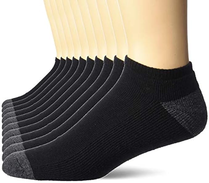 Amazon Essentials Men's Cotton Cushioned Low Cut Socks